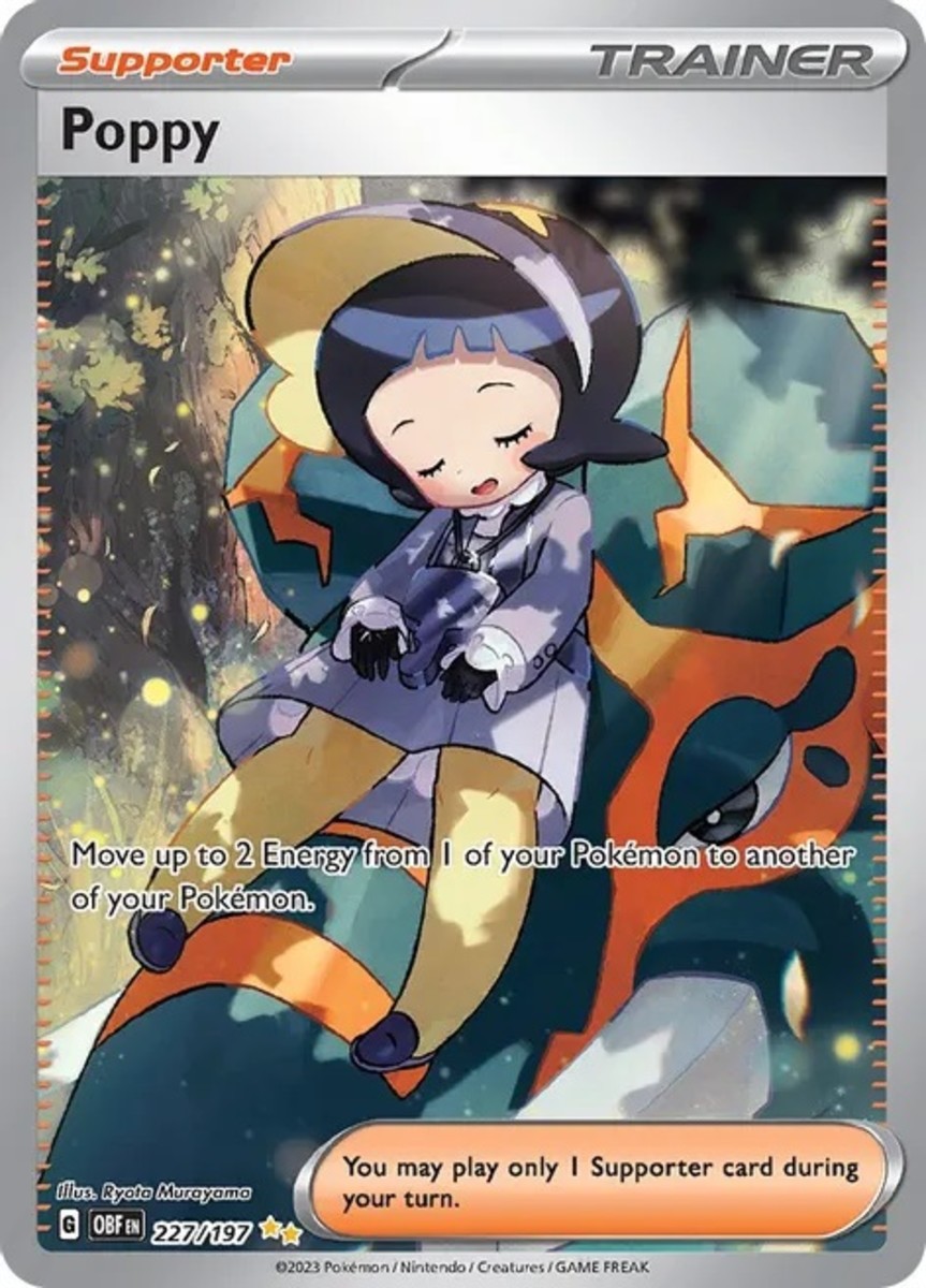 Poppy trainer card from obsidian Flames